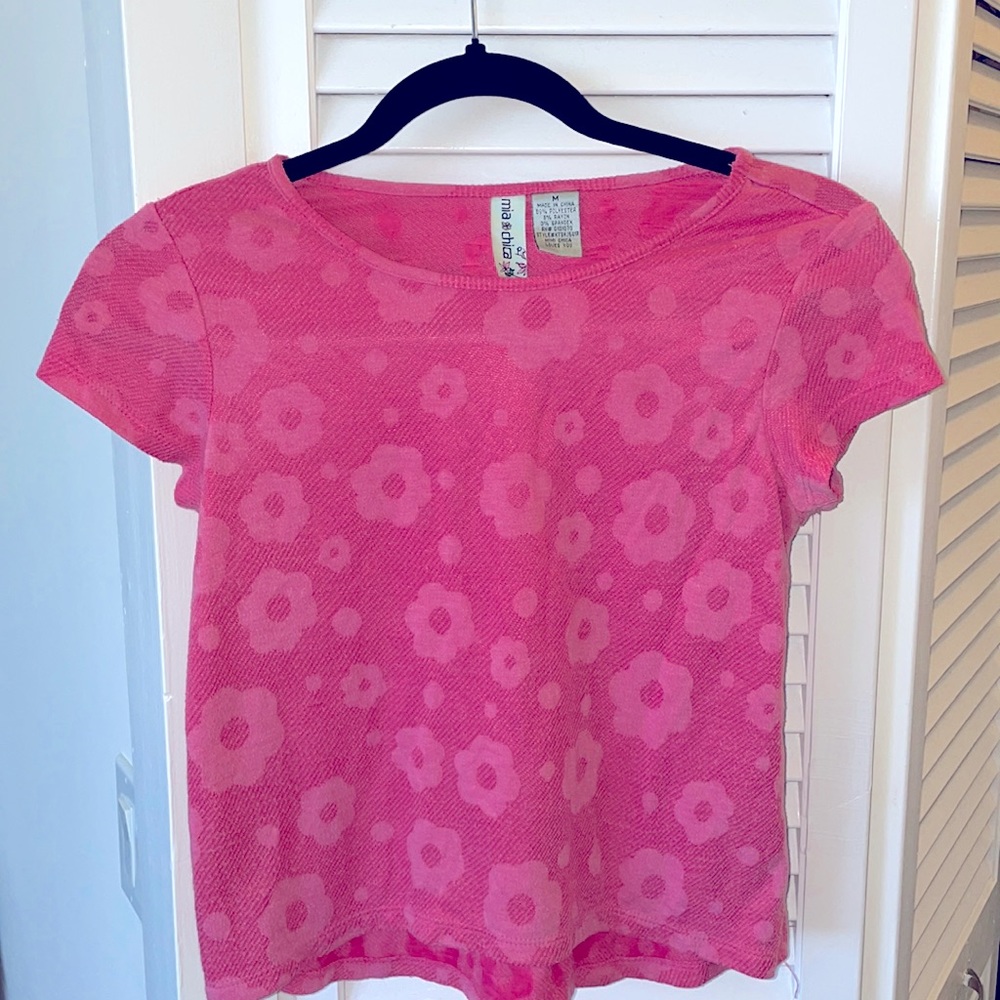 Pink Textured Girls Tee (M)